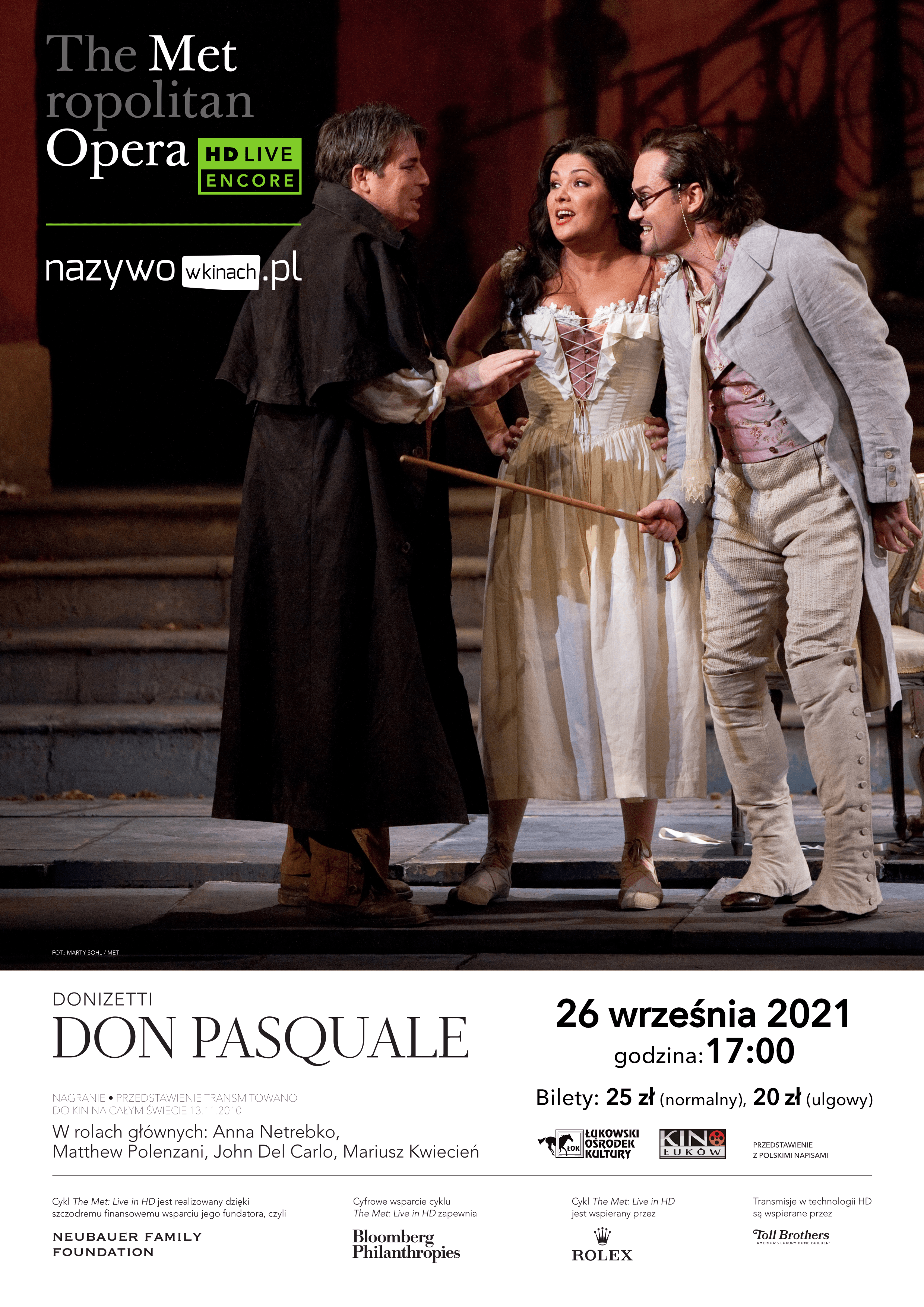 The Metropolitan Opera: Live in HD część 1. DON PASQUALE /26 września 2021